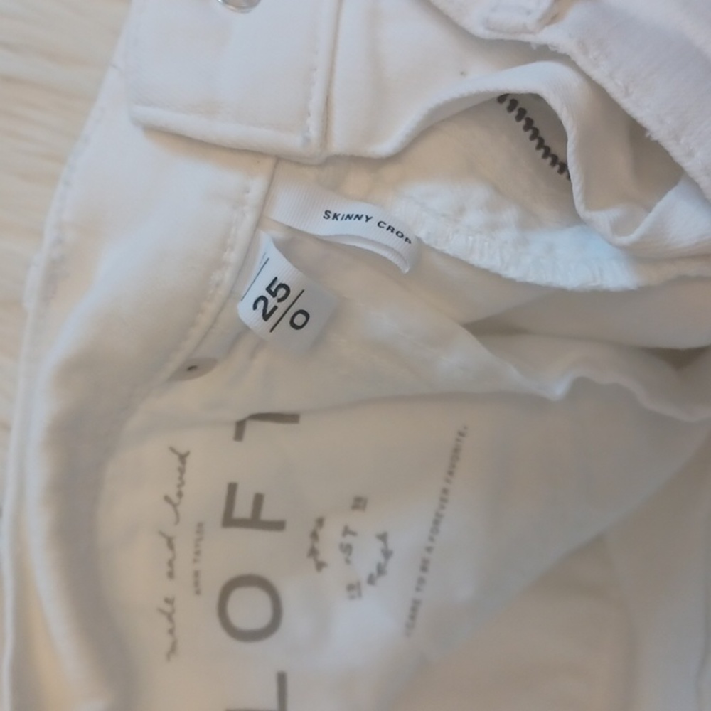 {LOFT} White Skinny Crop Jeans - Picture 5 of 5